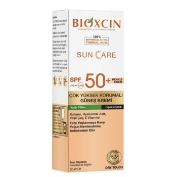 Bioxcin Sun Care Yağlı Ciltler İçin Çok Yüksek Korumalı Renkli Güneş Kremi Spf 50+ 50 ml 