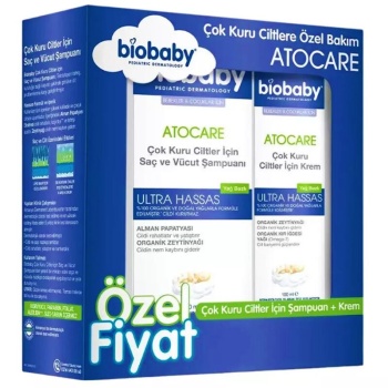 BIOBABY KURU VE ÇOK KURU CİLTLER İÇİN ŞAMPUAN+KREM SET 300ML+100ML